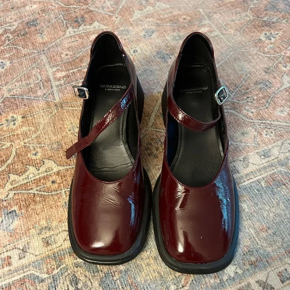 Vagabond Burgundy Mary Jane Shoes - Picture 4 of 7